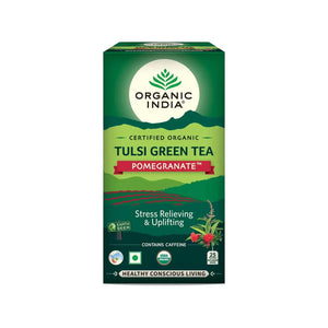 Organic India Tulsi Green Tea Pomegranate 25 Tea Bags & Sweet Lemon 25 Tea Bags