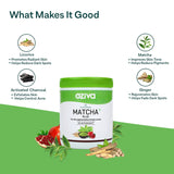 OZiva Plant Based Matcha Plus, 50 Servings (Organic Japanese Matcha Green Tea Powder with Licorice & Activated Charcoal), Rich in Antioxidants, for Skin Pigmentation & Dark Circles, 50g