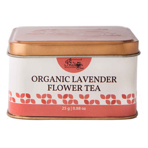 The Indian Chai - Organic Lavender Flower Tea in Tin Container for Hair, Skin, Restful Sleep, Stress & Anxiety (25g, 50 cups)