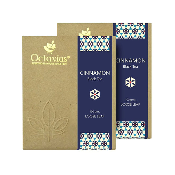 Octavius Cinnamon Loose Leaf Black Tea - 100 Gms ( Pack of 2 )