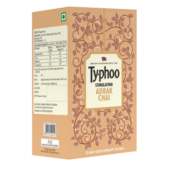 Typhoo Stimulating Adrak Chai (25 Tea Bags)