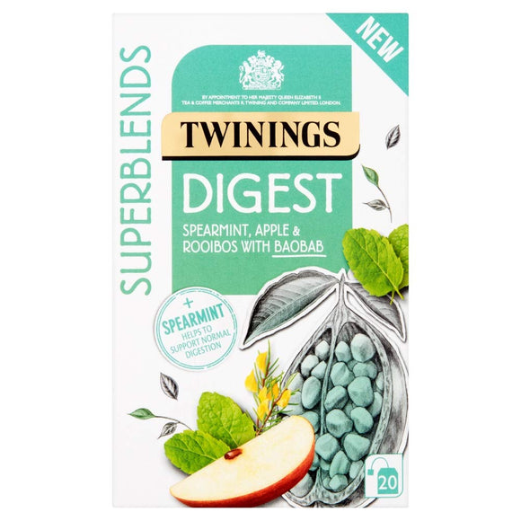 Twinings Super Blends Digest Spearmint, Apple & Rooibos with Baobab, 20 Bags (35g)
