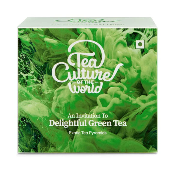 Tea Culture of The World Delightful Green Tea | Green Teabags | Premium First Quality Green Teabags | Himalayan Green Tea Leaves | Tea Green First Flush, 16 Count
