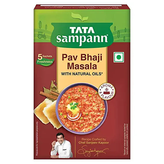 Tata Sampann Pav Bhaji Masala with Natural Oils, Crafted by Chef Sanjeev Kapoor, 100g