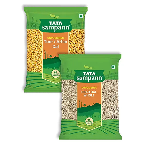 Tata Sampann Combi Pack -Toor Dal 1 Kg + Urad Whole 1 Kg