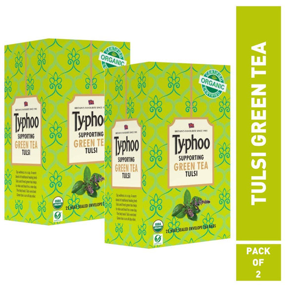 Typhoo Tulsi Green Tea 25 Tea Bags(Pack of 2)
