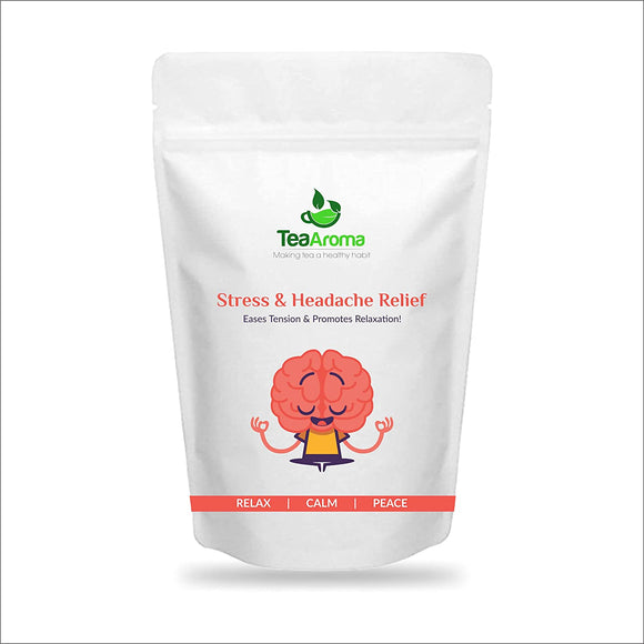 Tea Aroma - Stress & Headache Relief Tea - Chamomile, Lavender, Valerian root, Sleep tea, Anti depression tea, Restful sleep, Caffeine free - 50 g
