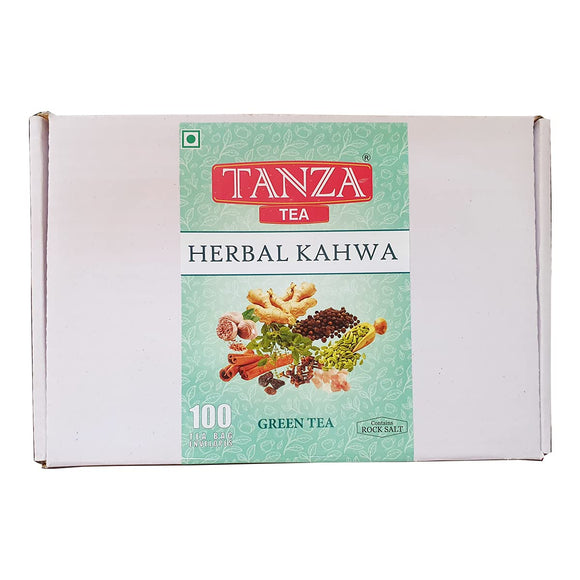 Tanza Tea Herbal Kahwa | Green Tea 100 Tea Bags Bulk Pack