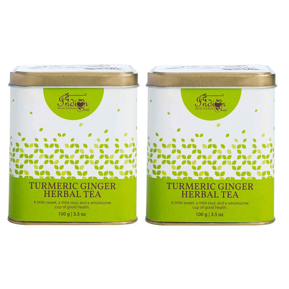 The Indian Chai – Turmeric Ginger Herbal Tea 200g with Lemongrass, Licorice, Orange Peel, Lemon Peel etc for Immunity, Digestion and Weight Loss