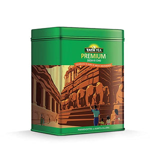 Tata Tea Premium -Desh ka Garv Collectible Tin Pack | Maharashtra Ka Ajanta-Ellora | Celebrating 75 years of India’s Independence | Black Tea | 250g