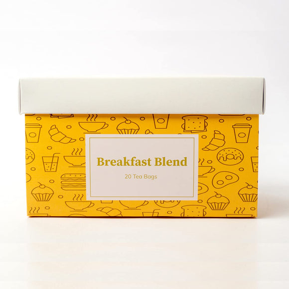 Breakfast Blends Tea Gift Hamper - Assam Tea, English Breakfast, Earl Grey and Masala Chai | Perfect Indian Morning Teas - Celebration Gift Box, Healthy & Tasty - Gifts for her/wife/Sister/Mother/friend.