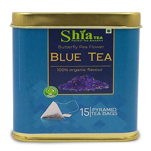 Shia Blue berry butterfly Tea | Herbal Tea | Genuine Organic Flavour | 50 grams | pyramid Tea bags (Blue tea pyramid bags)
