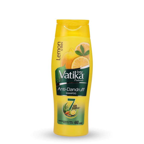 Dabur Vatika Anti Dandruff Shampoo, with Lemon & Methi for Dandruff Free Hair - 440ml