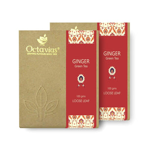 Octavius Ginger Wellness Detox Loose Leaf Green Tea - 100 Gms (Pack of 2)