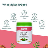 OZiva Protein & Herbs, Women, Natural Protein Powder with Ayurvedic Herbs like Shatavari, Giloy, Curcumin & Multivitamins for Better Metabolism, Skin & Hair, Mango, 500gm