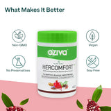 OZiva Plant Based HerComfort (With Ashwagandha, Flax Seeds & Ashoka Stem Extracts) For Relief from Abnormal Vaginal White Discharge, 60 capsules
