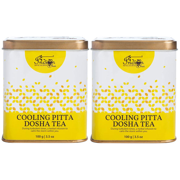 The Indian Chai - Cooling Pitta Dosha Ayurvedic Tea 200g with Brahmi, Amla, Spearmint, Rose Petals etc, Promotes Clear Thinking, Cools Down Mind, Body & Emotions, Ayurvedic Herbal Tea