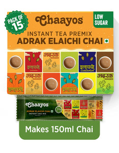 Chaayos Instant Adrak Elaichi Premix - 15 Sachets, 180g