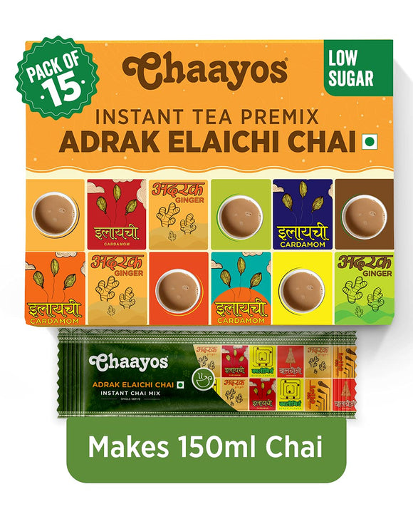 Chaayos Instant Adrak Elaichi Premix - 15 Sachets, 180g