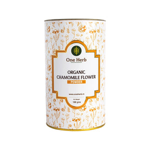 One Herb - Organic Chamomile Flower Powder 100g, Helps Improve Sleep Quality, Boosts Skin and Hair Health, Caffeine Free, Chamomile Tea, Herbal Tea