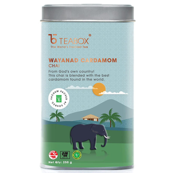 Teabox Wayanad Cardamom Masala Chai 250 Grams | From God's Own Country | Tea Blended With The Best Cardamom Found In The World