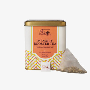 The Indian Chai - Memory Booster Tea 30 Pyramid Tea Bags with Brahmi, Ashwagandha, Red Clover, Sage etc. for Memory, Focus and Clarity