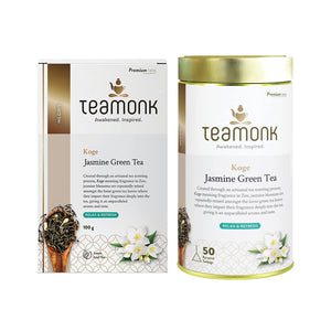 Teamonk Jasmine Green Tea Combo Pack - 100g & 50 Teabags | Helps in Weight Loss and Rich in Antioxidants