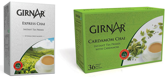 Girnar Instant Premix Cardamom (504g) & Girnar Instant Premix Express Chai (10 Sachets)