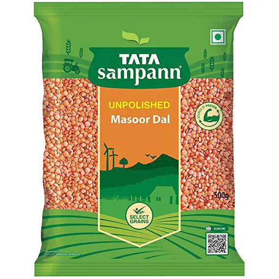 Tata Sampann Unpolished Masoor Dal Split, 500g