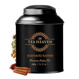 The Tea Heaven | Diwali Gift - Kashmiri Kahwa| 100grams | Blended with Saffron, Almonds, Spices -100 % Natural Ingredients