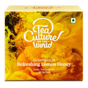 Tea Culture of The World Refreshing Lemon Honey Tea | Fruit Teabags | Premium First Quality Green Teabags | Himalayan Green Tea Leaves Yellow color | Honey Lemon Teabags , 20 Count
