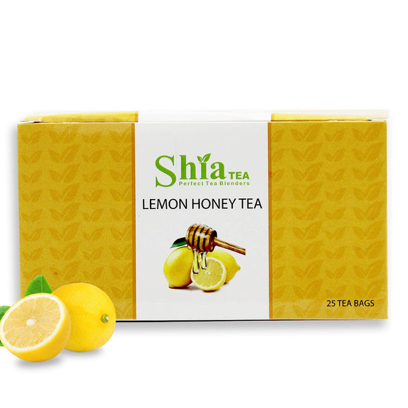 Shia Tea Organic Honey Lemon Tea | 25 Green Tea Bags with the Tangy Lemon and Honey Flavour | Improves Metabolism & Reduces Weight