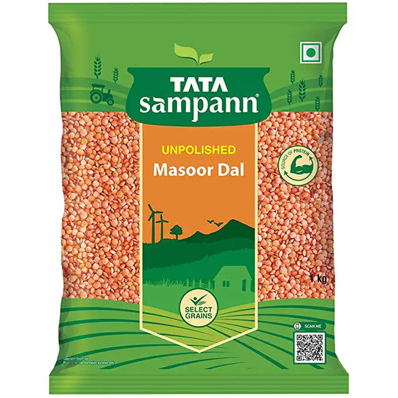 Tata Sampann Unpolished Masoor Dal Split, 1kg