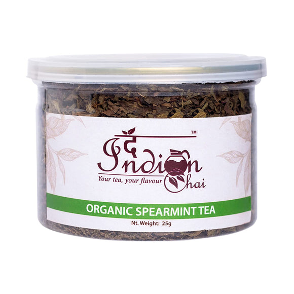 The Indian Chai - Organic Spearmint Tea for Stress, Digestion, Immunity, PCOS and PMS, Herbal Tea, 25g