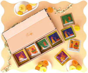 The Indian Chai - Diwali Gift Box for Deepawali with Dandelion Tea, Licorice Tea, Immunity Tea and Skin Glow Tea Bags, Green Tea, Herbal Tea, Gift Hamper, Diwali Gift Items (20 Tea Bags x 2g each)