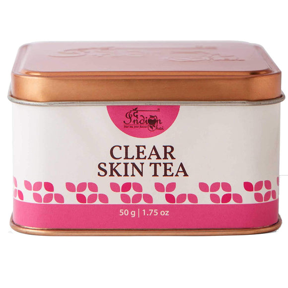 The Indian Chai - Clear Skin Tea 50g with Rose, Chamomile, Lavender Sage for Skin Glow, Natural Beauty Enhancer Herbal Tea