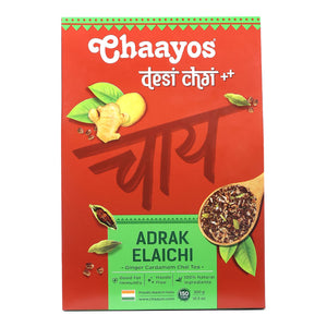 Chaayos Adrak Elaichi Tea (Ginger and Cardamom) - Premium Desi Chai Patti for Authentic Masala Flavour | Immunity Booster- 1Kg [500 Cups]