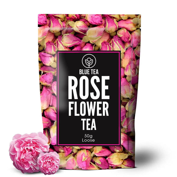 BLUE TEA - Grade A - Rose Tea | Natural Rose Petals 50g - 50 Cups | Herbal Tea | Rich in VIT - C | for Beautiful Hair & Skin …