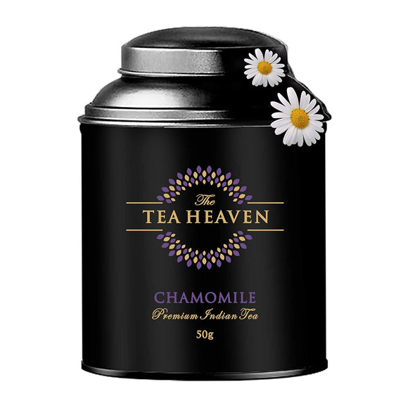 The Tea Heaven | Diwali Gift - Organic Pure Chamomile Flowers- 50g - Promotes Sleep and Reduces Anxiety