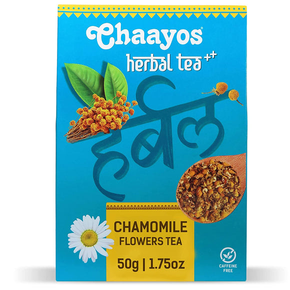 Chaayos Chamomile Herbal Tea - 50 GM | Herbal Tea | Chamomile Flower Tea | Natural Chamomile Flowers | Organic Tea | Detox Tea | Tea