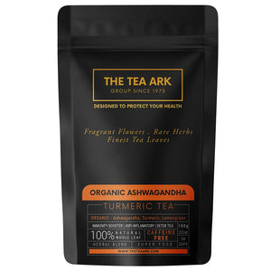 The Tea Ark Organic Ashwagandha, Turmeric & Lemongrass Tea, Herbal Tea Immunity Boosters for Adults, Body Detox & Weight Management, Organic Certified Ingredients (50 Cups), 100 Gms (Pouch Pack)