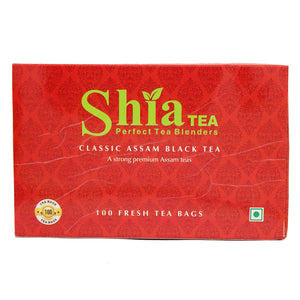 Shia Tea Strong Assam Black Tea 100 Tea Bags | Premium Black Tea of Upper Assam & North Bank