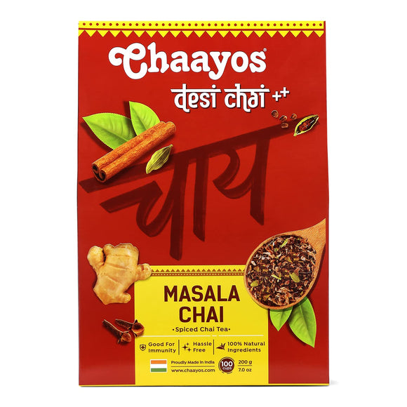 Chaayos Masala Tea - Premium Chai Patti with 100% Natural Spices - 1kg [500 Cups] | Masala Chai Patti | Chai Masala | Assam Tea | Black Tea | Ginger Tea | Adrak Chai | Organic Tea Leaves | Tea Masala