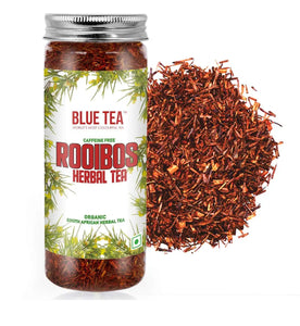 BLUE TEA - Organic Rooibos Natural Herbal Tea |Caffeine Free Tea Rich in Antioxidants | 50 Grams - 75 Cups |