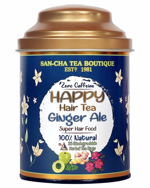 Sancha Tea Boutique Happy Hair Tea | Free Tea (Pack of 25) | 100% Biodegradable Tea Bags|Pyramid Tea Bags | Herbal tea | Tea for Healthy Hair | Hibiscus leaves for hair Growth