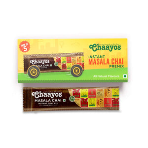 Chaayos Instant Tea Premix - Regular Sugar - Masala Flavour (5 Sachets) | Instant Tea | Tea Premix | Masala Tea | Masala Chai | Assam Tea | Flavored Tea | Tea Masala Mix