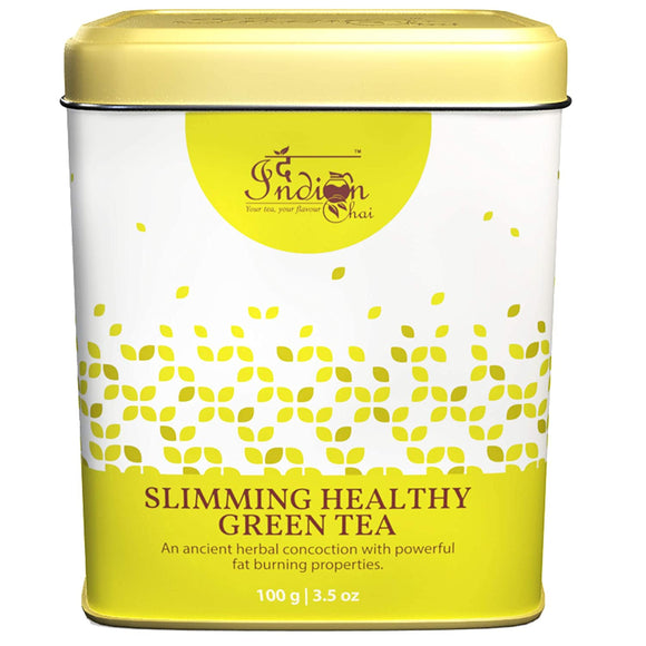 The Indian Chai - Slimming Healthy Green Tea 100g with ?Garcinia Combogia, Organic Lemongrass Leaves, Rose Petals etc for Weight Loss and Detox