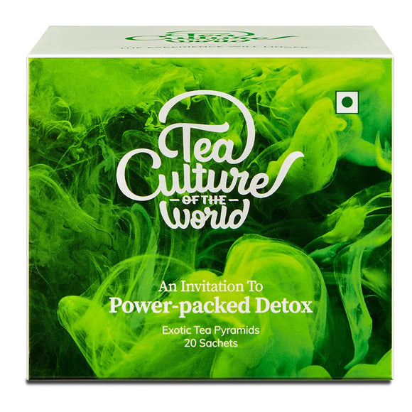 Tea Culture of The World Power Packed Detox Tea | Slimming Herbal Tea for Gentle Cleansing Tea | Premium First Quality Green Teabags | Green Tea Leaves | Detox Teabags , 16 Count