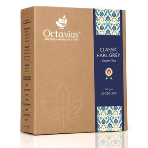 Octavius Classic Earl Grey Loose Leaf Green Tea - 100 Gms
