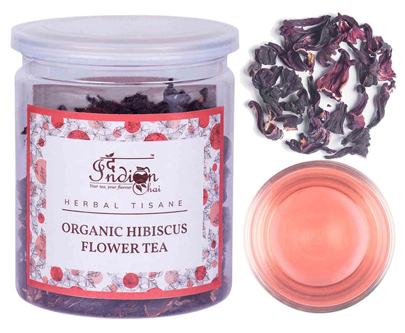 The Indian Chai - Organic Hibiscus Flower Tea 50g | Herbal Tisane | Reduces Blood Sugar |